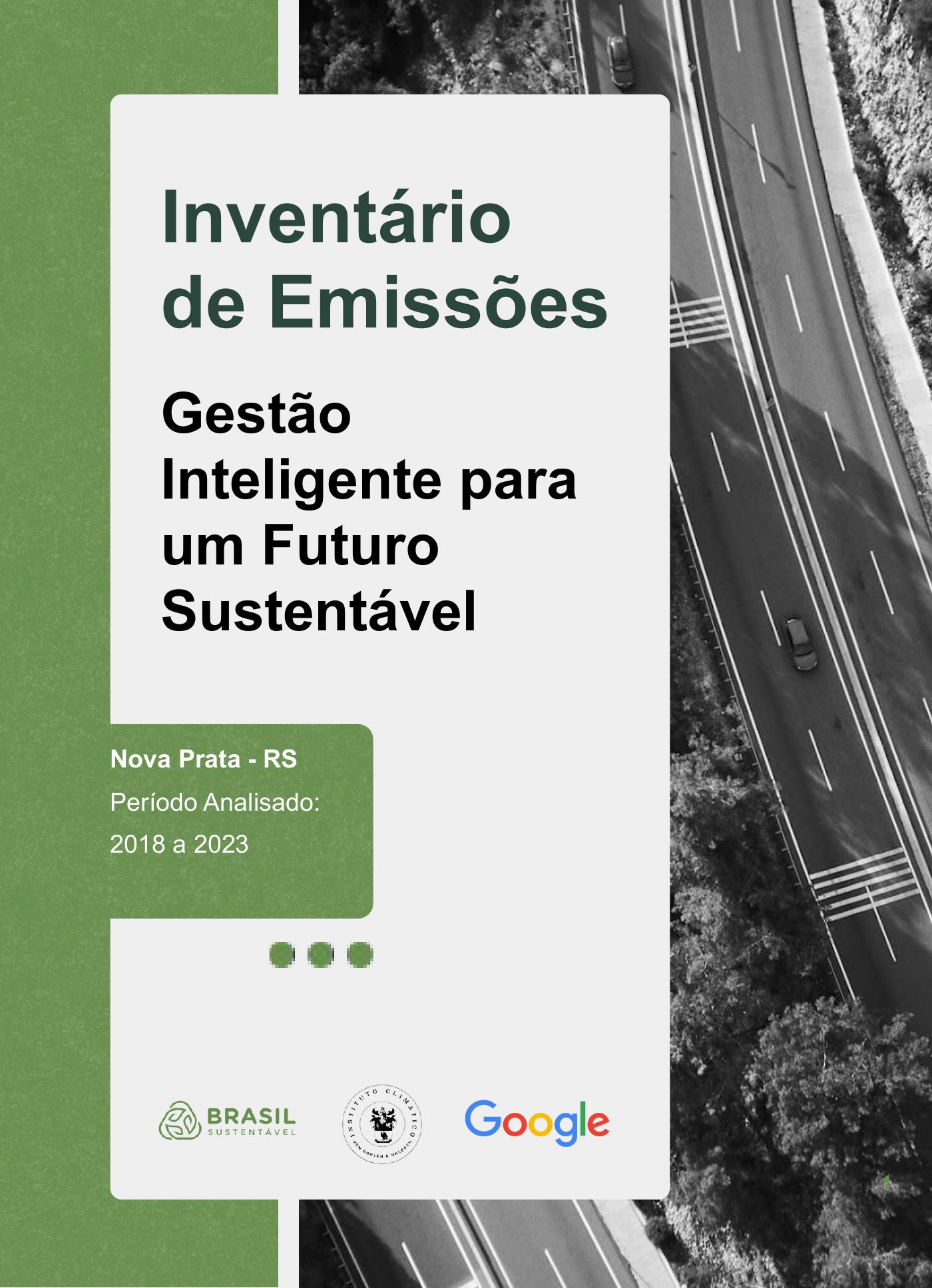 Primeira página de Inventário de Emissões de GEE — Nova Prata (2018–2023)