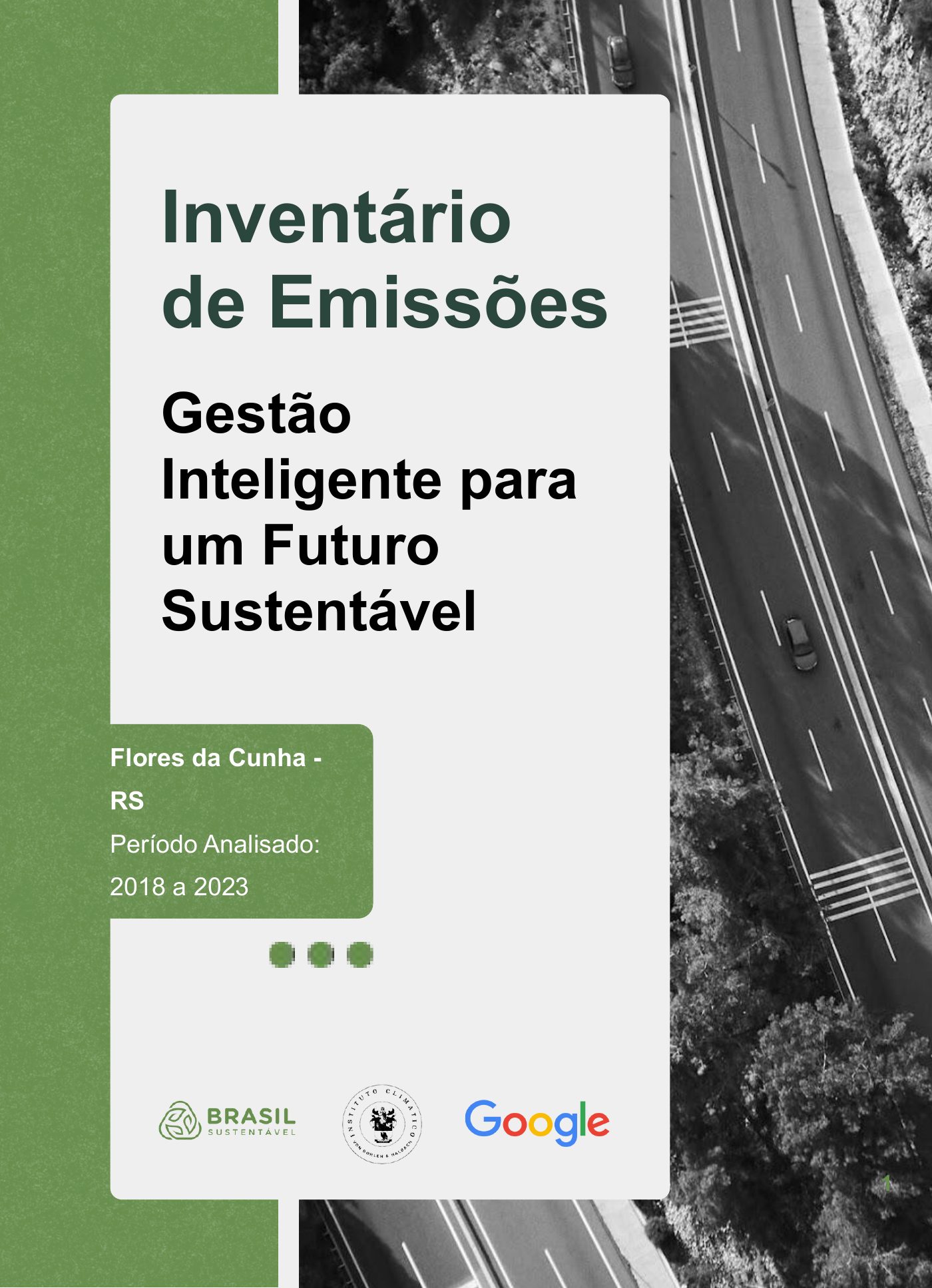 Primeira página de Inventário de Emissões de GEE — Flores da Cunha (2018–2023)